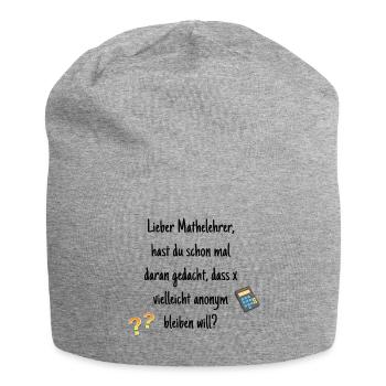 Mathelehrer Spruch Rechnen Mathe Geschenk - Jersey-Beanie - Grau meliert - Vorne