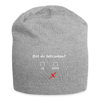 BIST DU BETRUNKEN? Geschenkidee Motiv Design Cool - Jersey-Beanie - Grau meliert - Vorne