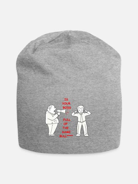 Boss - Jersey-Beanie - Grau meliert
