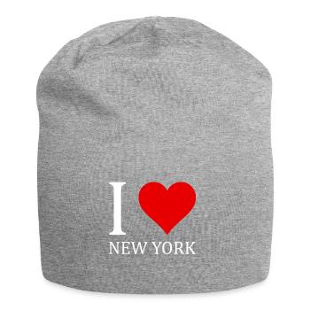 I love New York - Jersey-Beanie - Grau meliert - Vorne