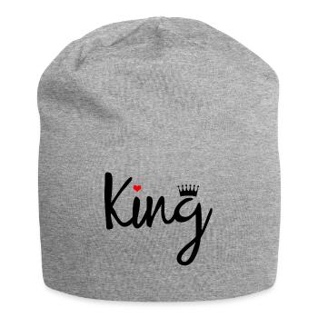 king. Gift. - Jersey Beanie - heather grey - Front