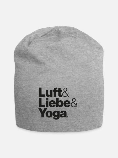 Luft & Liebe & Yoga - Jersey-Beanie - Grau meliert