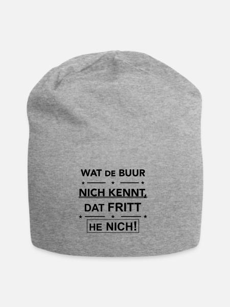 Plattdeutscher Spruch Geschenk Idee - Jersey-Beanie - Grau meliert