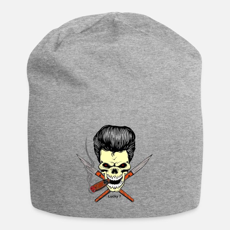 Skull head - Jersey-Beanie - Grau meliert