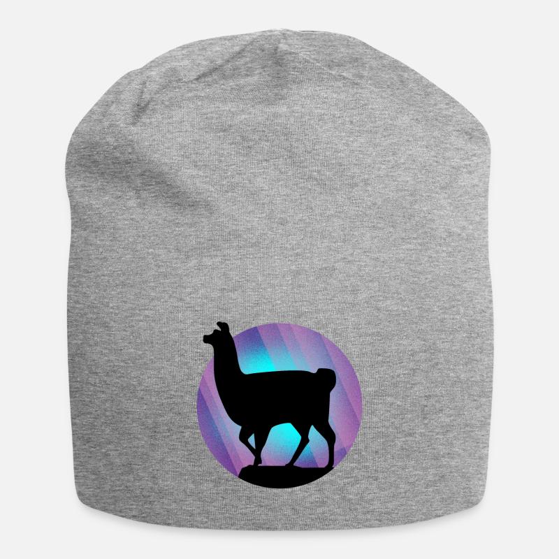 Lama Alpaka - Jersey-Beanie - Grau meliert