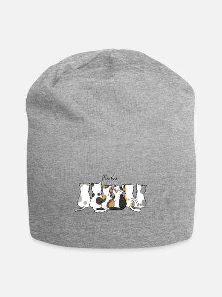 Katzenkreis der Calico-Freunde - Jersey-Beanie - Grau meliert