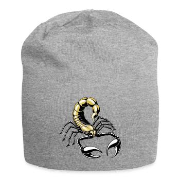 scorpion - gold - yellow - Jersey Beanie - heather grey - Front
