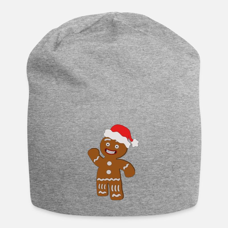 Lebkuchen - Jersey-Beanie - Grau meliert