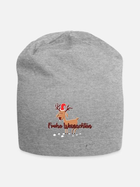 Weihnacht Weihnachten Weihnacht Weihnachten X-Mas - Jersey-Beanie - Grau meliert