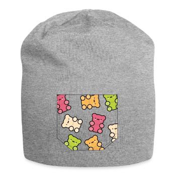 Breast Bag Gummy Bear Gift Idea - Jersey Beanie - heather grey - Front