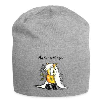 "Haferschlinger" - Haflinger - Hafi - Horse - Jersey Beanie - heather grey - Front