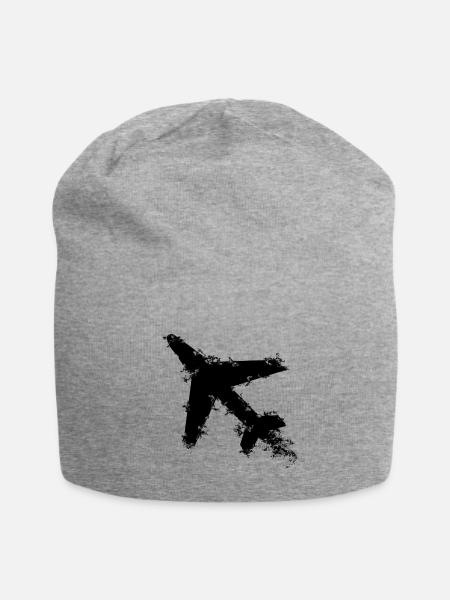 Pilot Flugzeug - Jersey-Beanie - Grau meliert