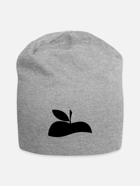 Apfel - Jersey-Beanie - Grau meliert