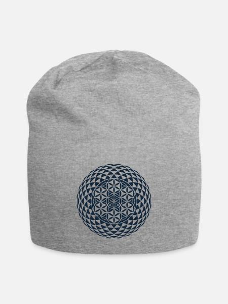 Torus, Heilige Geometrie - Jersey-Beanie - Grau meliert