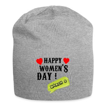GLÜCKLICHER FRAUENTAG, 8. MÄRZ - Jersey-Beanie - Grau meliert - Vorne