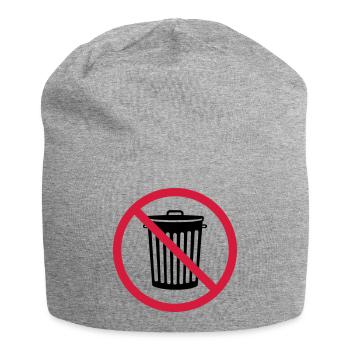 verboten schild zone keine tonne muelltonne muelle - Jersey-Beanie - Grau meliert - Vorne