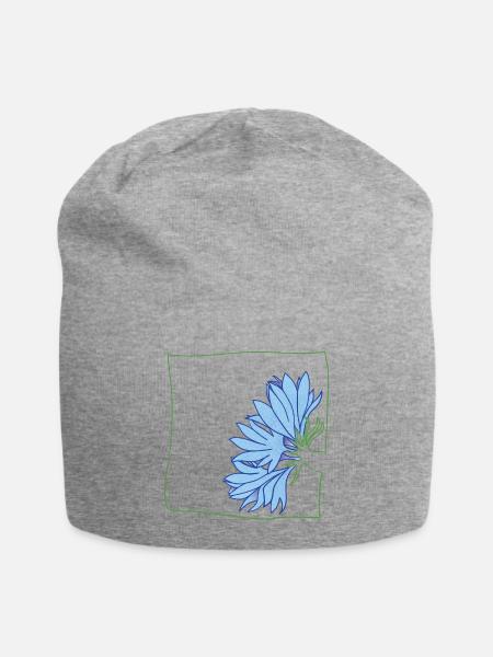 Kornblume minimalistisch - Jersey-Beanie - Grau meliert