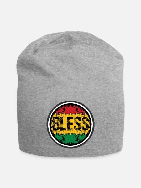 Rastafarian Blumen Muster - Jersey-Beanie - Grau meliert