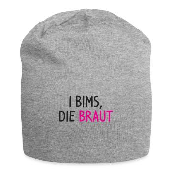 Bride hen party saying - Jersey Beanie - heather grey - Front