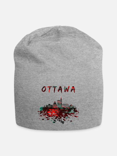 Ottawa Skyline / Kanada Geschenk Stadt - Jersey-Beanie - Grau meliert