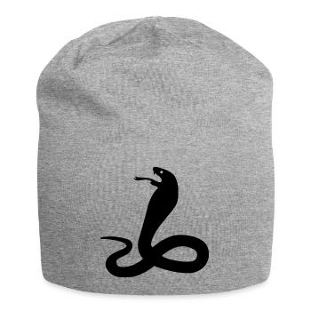 Cobra Schlange Brillenschlange - Jersey-Beanie - Grau meliert - Vorne