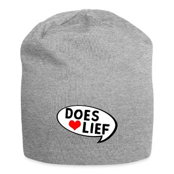 Doeslief Sweet Message Heart - Jersey Beanie - heather grey - Front