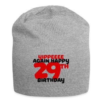 29th Birthday Birthday Greetings Fun - Jersey Beanie - heather grey - Front