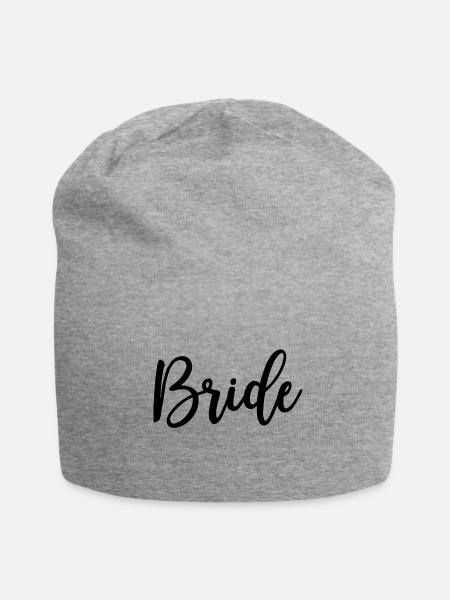 Bride Braut Hochzeit Geschenk - Jersey-Beanie - Grau meliert