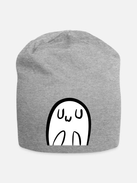 Cute UwU Ghost - Jersey-Beanie - Grau meliert