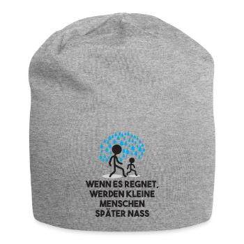 Lustig Witzig Statement Sprüche Regen Regentropfen - Jersey-Beanie - Grau meliert - Vorne
