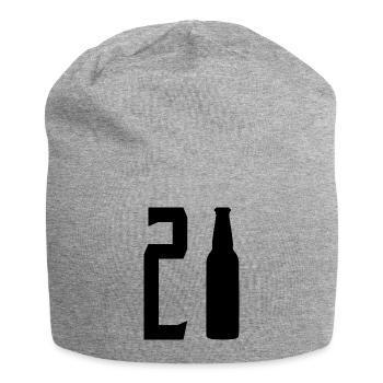 21 years birthday gift - Jersey Beanie - heather grey - Front