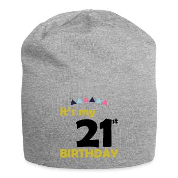 It`s my 21th Birthday 21 Jahre Geschenk - Jersey-Beanie - Grau meliert - Vorne
