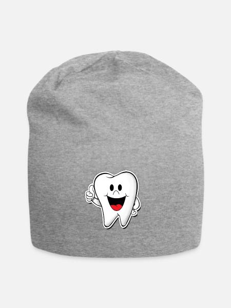 Zahn Zahnarzt Zähne - Jersey-Beanie - Grau meliert