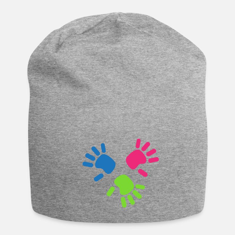 mains - Bonnet en jersey - gris chiné