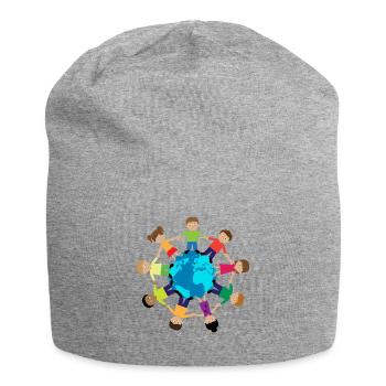 Kinder - Jersey-Beanie - Grau meliert - Vorne