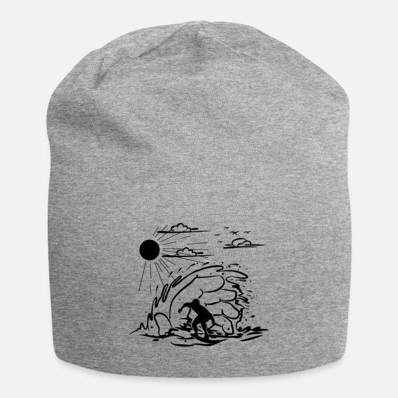 Wave Hand - Jersey-Beanie - Grau meliert
