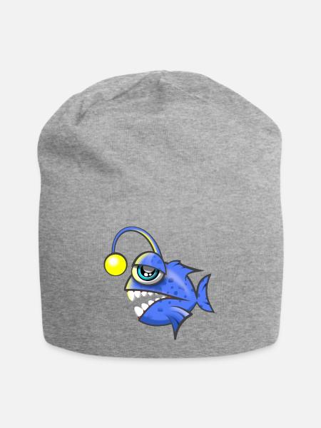 Laternenfisch - Jersey-Beanie - Grau meliert