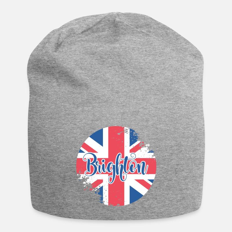 Button Brighton - Jersey Beanie - heather grey