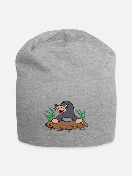 Maulwurf - Comic - Cartoon - Geschenkidee - Jersey-Beanie - Grau meliert