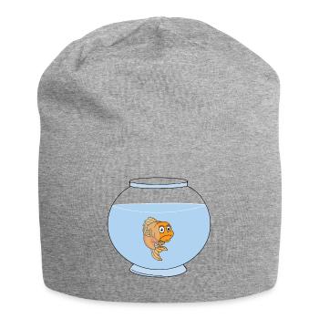 Goldfish in fishbowl - Jersey Beanie - heather grey - Front