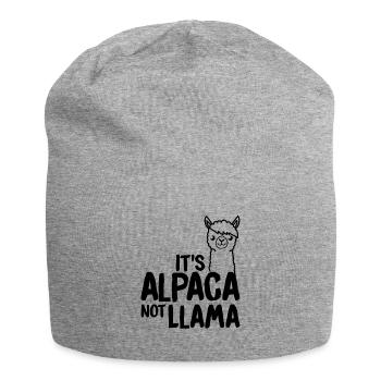 Alpaka - Jersey-Beanie - Grau meliert - Vorne