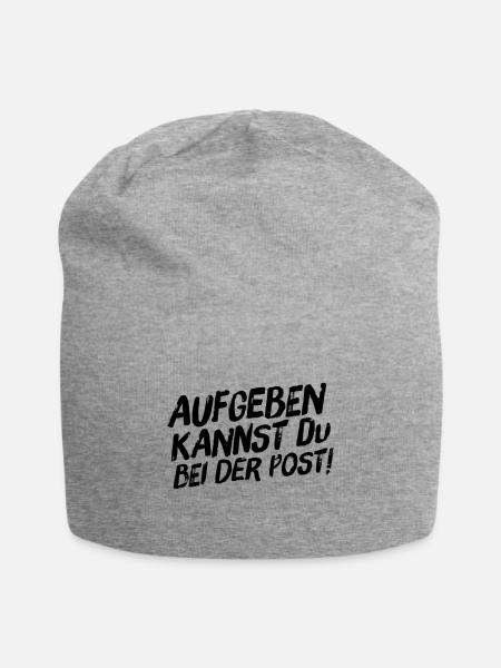 Aufgeben kannst Du bei der Post - Jersey-Beanie - Grau meliert