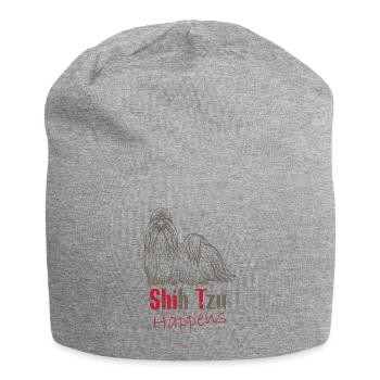 Shit happens - Jersey Beanie - heather grey - Front
