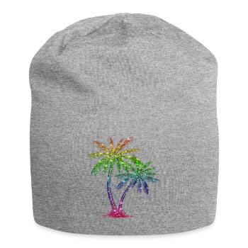 Glitzer Palme - Jersey-Beanie - Grau meliert - Vorne
