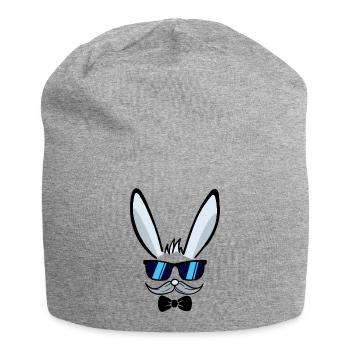 Il | Lapin de Pâques Visage Lapins de Pâques Joyeuses Pâques - Bonnet en jersey - gris chiné - Devant