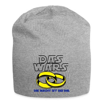 Junggesellenabschied , JGA das wars die Mach(25) - Jersey-Beanie - Grau meliert - Vorne