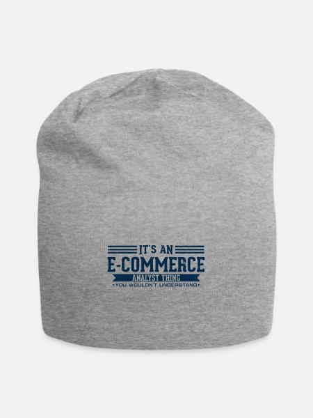 E-Commerce - Jersey-Beanie - Grau meliert
