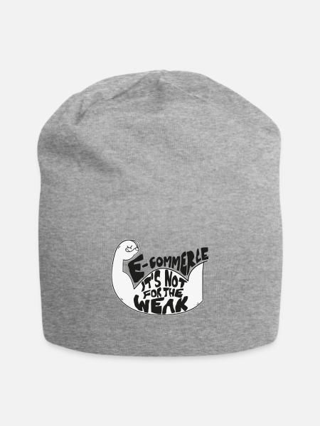 E-Commerce - Jersey-Beanie - Grau meliert