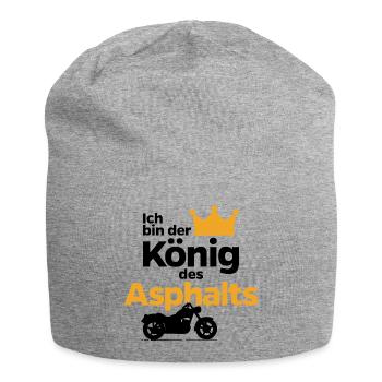 Motorrad Asphalt Biker König Spruch Statement - Jersey-Beanie - Grau meliert - Vorne