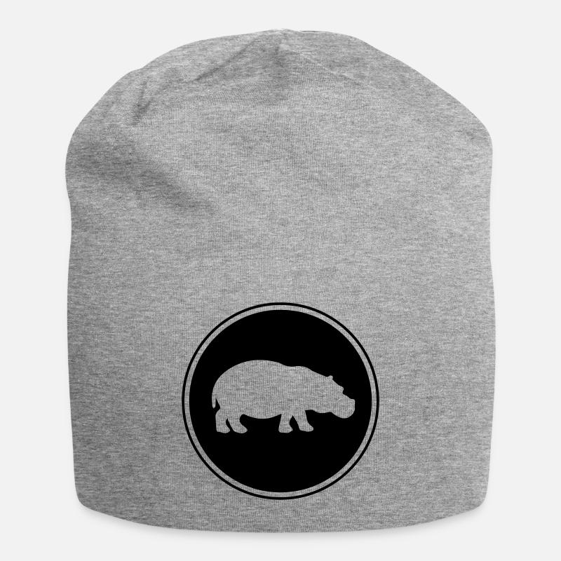 nilpferd silhouette icon - Jersey-Beanie - Grau meliert
